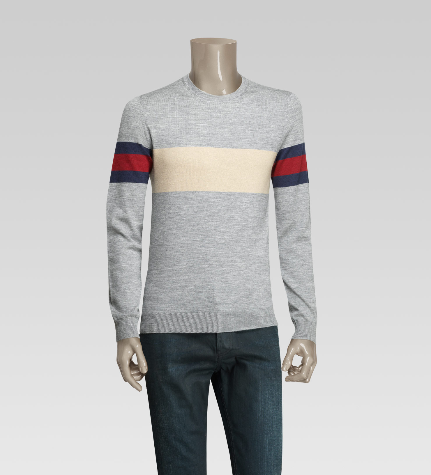 Gucci Stripe Knit Jumper in Gray for Men (grey) Lyst