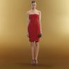 Gucci Belted Strapless Dress in Red - Lyst