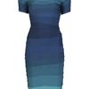 Hervé Léger Johanna Ombre Dress in Blue (aqua) - Lyst