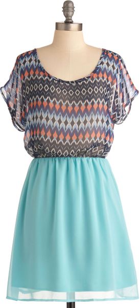 Modcloth Sea Blue Diamond Dress in Multicolor (sea) - Lyst