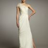 Pamella Roland Oneshoulder Textured Organza Gown in White (ivory) - Lyst