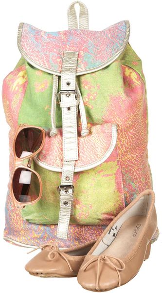 Topshop Earth Print Backpack - Lyst
