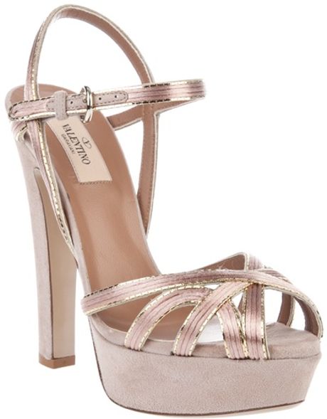 Valentino Platform Sandal in Silver - Lyst