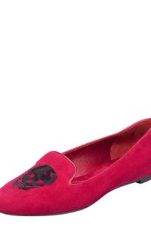 Alexander McQueen Embroidered Sequined Skull Slippers - Lyst