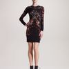 Alexander Mcqueen Engineered Floralprint Intarsia Dress in Black - Lyst