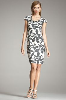 Armani Graphic Floral-print Dress - Lyst