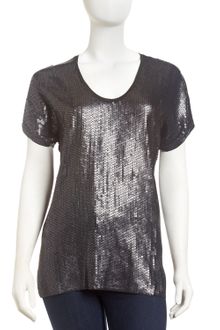 BCBGMAXAZRIA Sequin Combo Top - Lyst