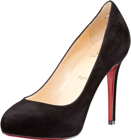 Christian Louboutin New Declic Suede Pump in Black - Lyst