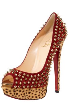 Christian Louboutin Lady Peep Spike Pump - Lyst