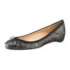 Christian Louboutin Sonietta Glittered Flat in Black (silver) - Lyst
