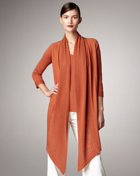 Donna Karan New York Long Knit Sweater in Orange (papaya) - Lyst