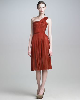 J. Mendel Tulle Oneshoulder Dress - Lyst