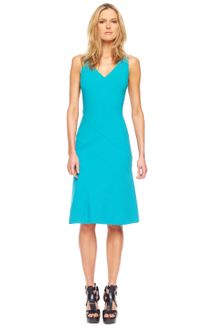 Michael Kors Merino Half Sleeve Shrug Asymmetric Panel Aline Dress - Lyst