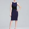 Narciso Rodriguez Contrast Waist Sheath Dress in Purple (violet) - Lyst