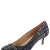 Oscar De La Renta Flannel Plaid Kittenheel Pump in Black (navy) - Lyst
