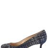 Oscar De La Renta Flannel Plaid Kittenheel Pump in Black (navy) - Lyst