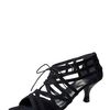 Stuart Weitzman Laceup Midheel Sandal in Black - Lyst