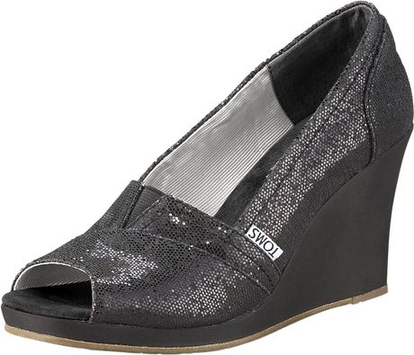 toms peep toe flats