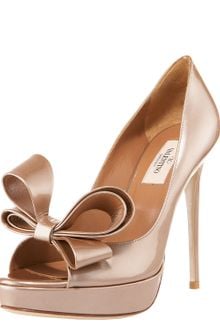 Valentino Couture Bow Platform Pump Light Brown Metallic - Lyst