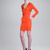 Vera Wang Stretch Charmeuse V Neck Dress in Blue - Lyst