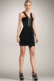 Versace Scarf-hem Bustier Dress - Lyst