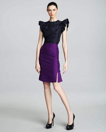 Yves Saint Laurent Fit-and-flare Skirt, Purple - Lyst