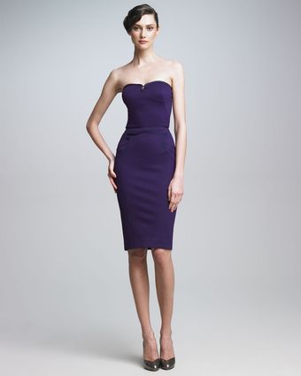 Zac Posen Strapless Sheath Dress - Lyst