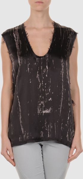 Balmain Sleeveless Tshirt in Brown - Lyst