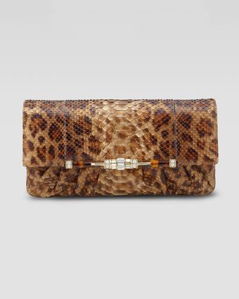 Judith Leiber Siri Leopardprint Python Clutch Bag - Lyst