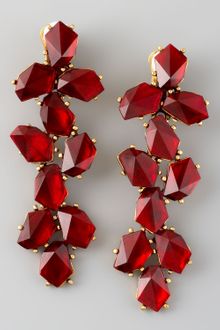 Oscar de la Renta Clustered Crystal Drop Earrings - Lyst
