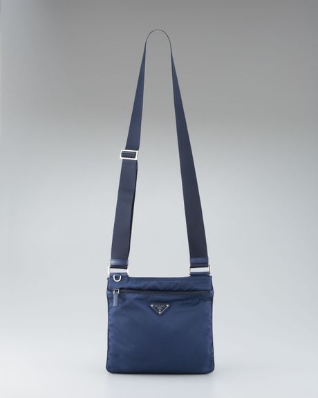 Prada Vela Crossbody Messenger in Blue (nero black) - Lyst