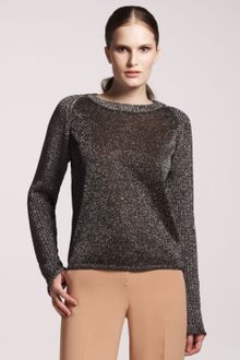 Reed Krakoff Metallic Combo Knit Crewneck Sweater - Lyst