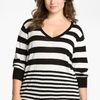 Vince Camuto Stripe Elbow Sleeve Sweater in Black (rich black) - Lyst