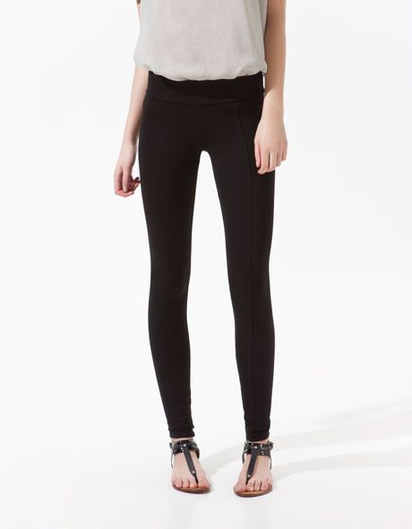 Zara Basic Legging in Black - Lyst