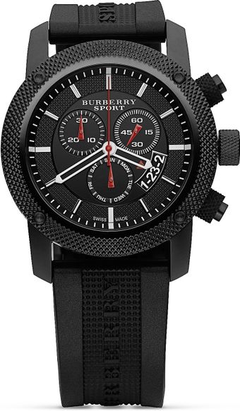 Burberry Sport Chronograph Watch with Black Strap 44 Mm - Lyst