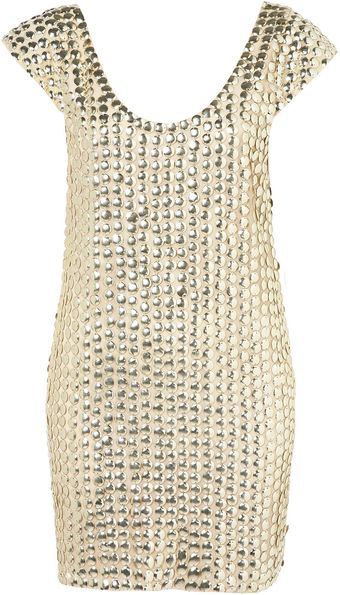 Topshop Coin Scoop Back Dress By Dress Up Topshop - Lyst