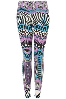 Topshop Zebra Aztec Print Legging - Lyst