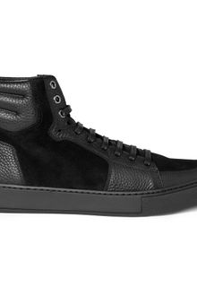 Yves Saint Laurent Suede and Leather Panelled High Top Sneakers - Lyst