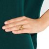 Alexander Mcqueen Swarovski Crystal Doubleskull Ring in Gold - Lyst