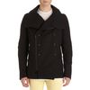 Balmain High Collar Peacoat in Black for Men - Lyst