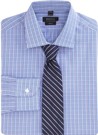 Barneys New York Bold Plaid Dress Shirt - Lyst
