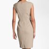 Calvin Klein Side Ruffle Woven Sheath Dress in Beige (khaki) - Lyst