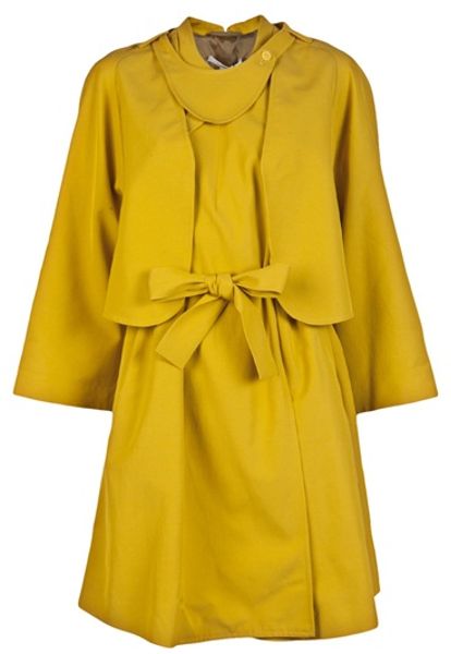 Carven Swing Trench Coat in Yellow (mustard) - Lyst