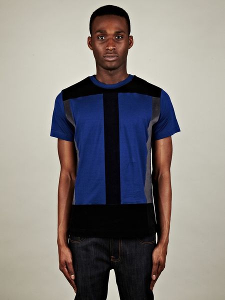 Christopher Kane Christopher Kane Mens Flock Panel Tshirt in Blue for Men - Lyst