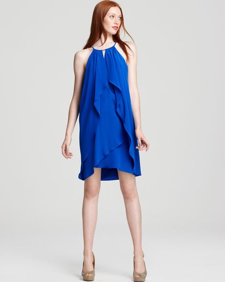 Cynthia Steffe Ruffle Dress Dionna in Blue (electric blue) - Lyst