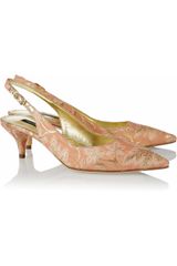 Dolce & Gabbana Pointed Brocade Slingbacks
