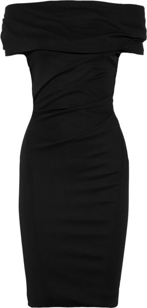 Donna Karan New York Draped Crepejersey Dress in Black - Lyst
