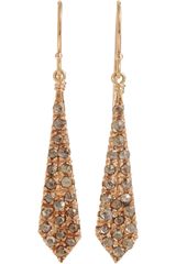 Fabrizio Riva Red Gold Brown Diamond Long Spear Earrings