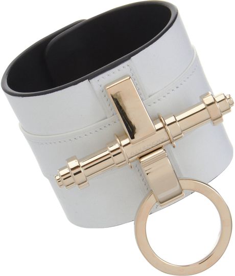Givenchy Leather Obsedia Large Cuff in White - Lyst