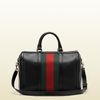 Gucci Vintage Web Boston Bag in Black - Lyst